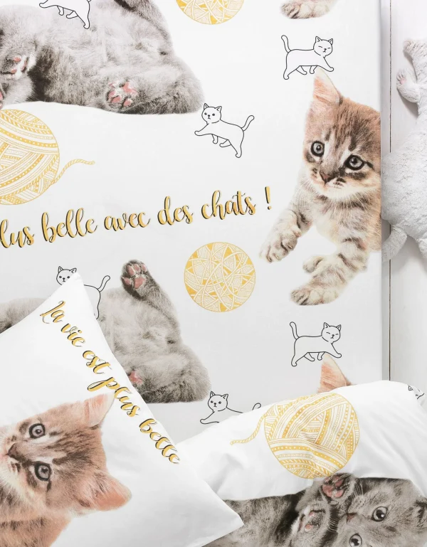 Blancheporte Linge De Lit Enfant Mimie – Coton Imprimé Chats 6