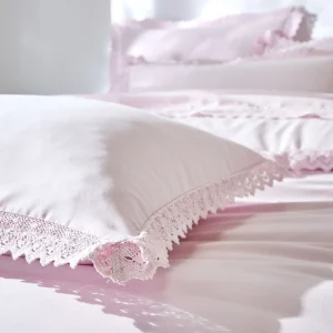 Colombine Linge De Lit Uni Dentelle Coton 15