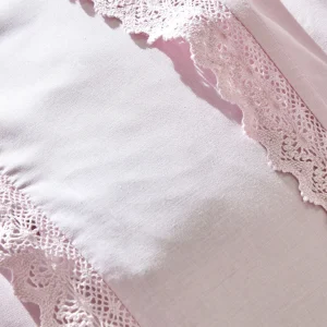 Colombine Linge De Lit Uni Dentelle Coton 17