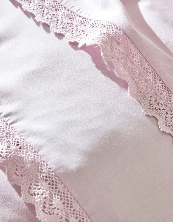 Colombine Linge De Lit Uni Dentelle Coton 6