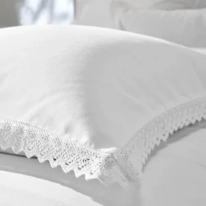 Colombine Linge De Lit Uni Dentelle Coton 17