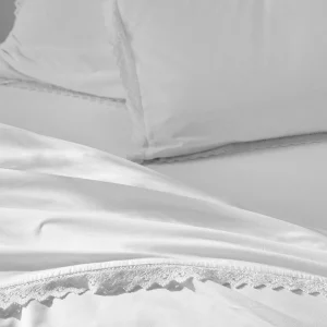 Colombine Linge De Lit Uni Dentelle Coton 21