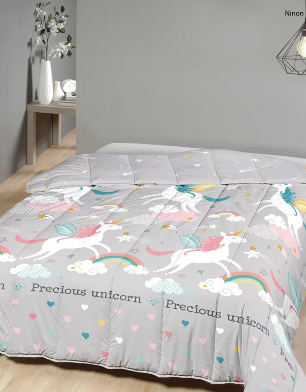 Blancheporte Couette Microfibre Imprimé Licorne 350 G/m² 1