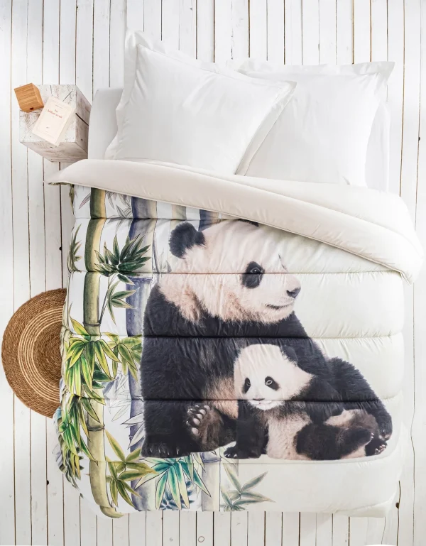 Blancheporte Couette Microfibre Impression Photo Pandas 200 G/m² 1